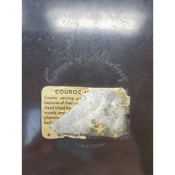 VINTAGE COUROC OF MONTEREY LOT BLACK OWL INLAY PLATE BOWL 1970s - Picture 11 of 12